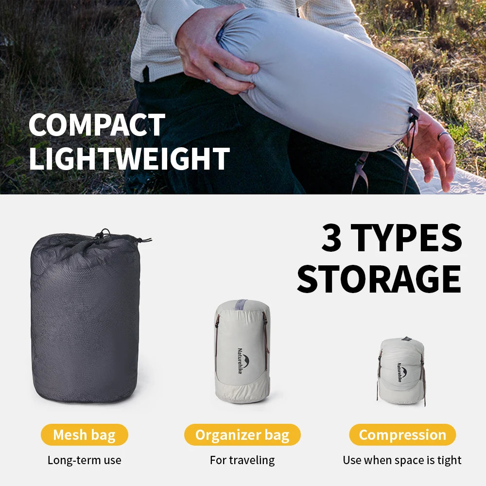 Naturehike CW400 CW700 Sleeping Bag Lightweight Duck Down Winter Thick Warm Ultralight Outdoor Hiking Camping Travel Equipment