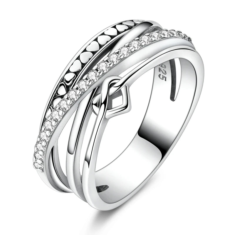 LAZA 925 Sterling Silver Colorful Rings Sparking Zirconium Bowknot Moon Sun Original Ring For Women Anniversary Wedding Gifts