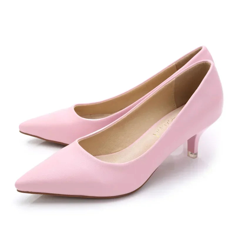 Professional High Heels Women Pointed Shallow Mouthed Single Shoes Black Slim Heeled Flight Attendant Formal Work Shoes Pumps