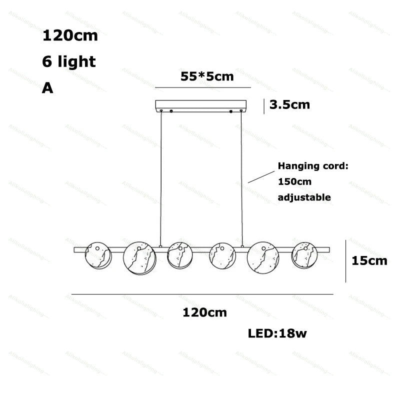 2026 Natural Marble Pieces LED Chandelier Lustre Alabaster Pendant Light Suspension Luminaire Lampen For Foyer Dinning Room