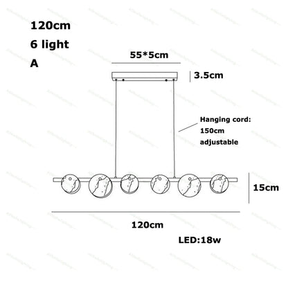 2026 Natural Marble Pieces LED Chandelier Lustre Alabaster Pendant Light Suspension Luminaire Lampen For Foyer Dinning Room