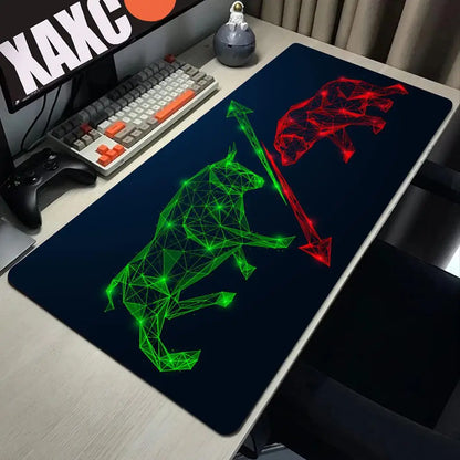 Computer Mouse Mat Stock Market Candle Chart Gaming Mouse Pad Gamer Locking Edge Computer Mousepad Game HD Print Keyboard Pads