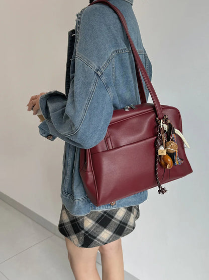 CGCBAG Vintage Designer Luxury Women Tote Bag Casual Lage Capacity Female Shoulder Bag High Quality PU Leather Ladies Handbags