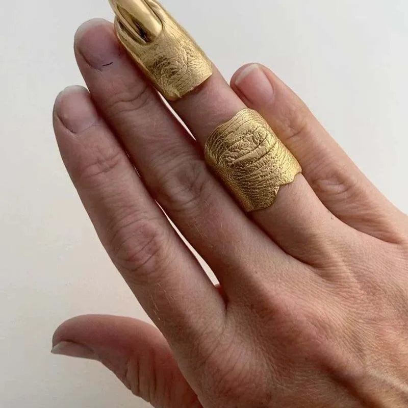 Fashion Metal Irregular Texture Finger Rings for Men Women Punk Hip Hop Gold Silver Color Geometric Knuckle Ring Jewelry Gifts