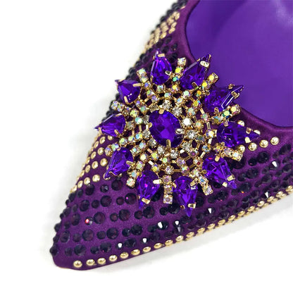 Italian Design Evening Shoes And Bag Paired With Handmade Petal Clutches Pointed Toe High-Heel Shoes For Women Party Shoes