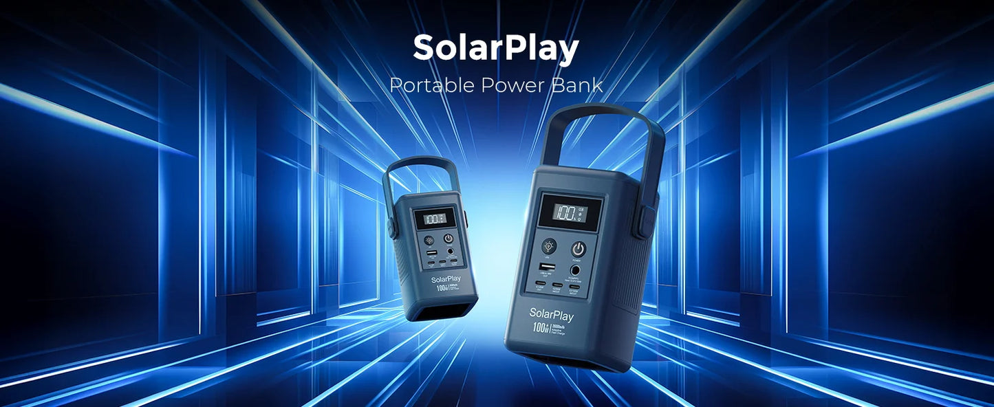 SolarPlay Q100 Power Bank 25000mAh Portable Power Station For Outdoor Battery Emergency Power Camping Solar Generator