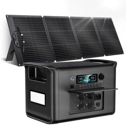 RV Camping CTOLITY AP1000 AP2000 1800W/2400W Solar Generator  Portable Mobile Power Station 200W Solar Panels Portable Foldable