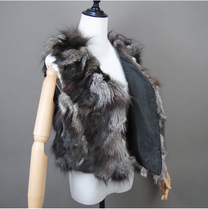 2024 Fox Fur Gilet Real Fur Short Women Natural Winter Feminino Genuine Fur Vest Female Real Short Fur Vest Colete De Inverno