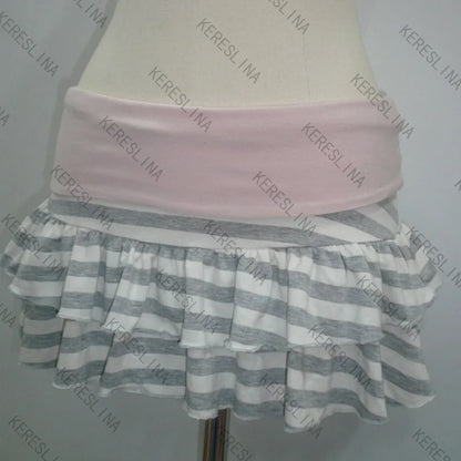 New Subculture Spice Girl Striped Slim Skirt Trendy Elegant Sweet Female High Street Aesthetic Skirt European and American Skirt