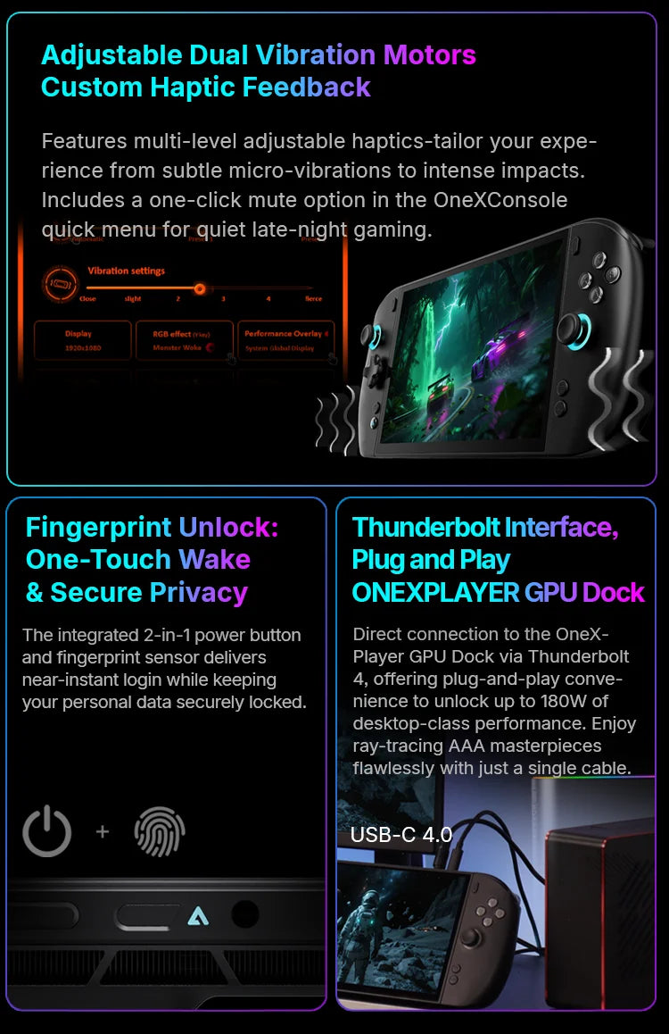 ONEXPLAYER X2 Mini 3-in-1 Handheld Game Console Intel Arc G3 Extreme 8.8'' AMOLED 144Hz Windows Portable Gaming PC Tablet Laptop