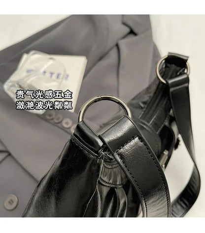 Y2K Retro Pleated Hobo Shoulder Bag for Women Hot Selling Maillard Style Underarm Bag Clutch Handbags for Travel Work Shopping