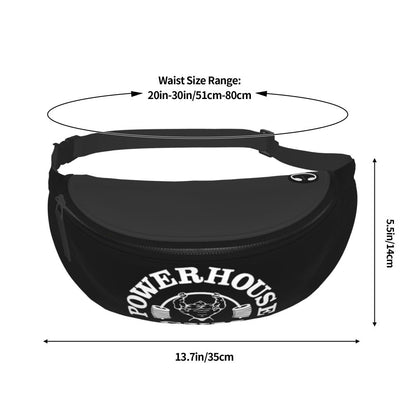Powerhouse Gym Fanny Bag Custom Bodybuilders Fitness Crossbody Waist Pack Men Women Cycling Camping Phone Money Pouch