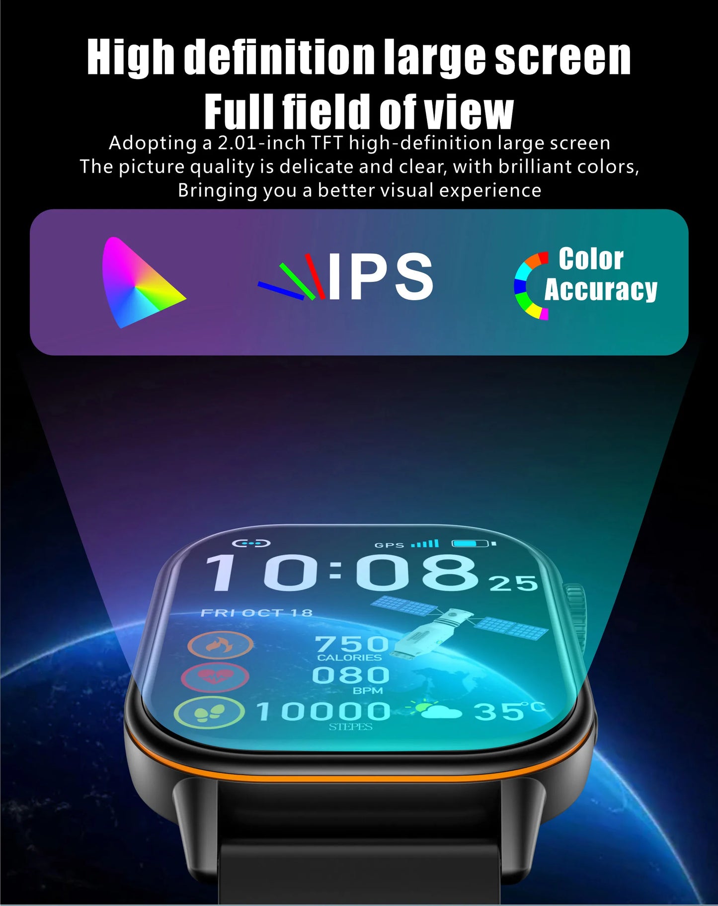 LIGE 2026 For Android IOS GPS Smart Watch Women 2.01" HD Screen Heart Rate Bluetooth Call Compass IP68 Waterproof Men Smartwatch