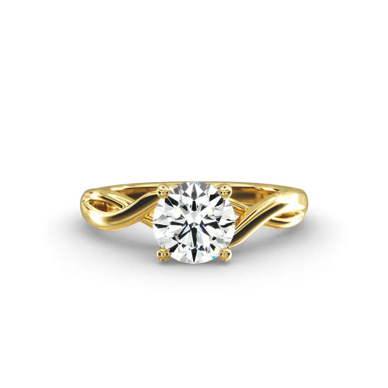Ehhai Certified 1CT Round Moissanite Ring for Women S925 Sterling Silver Twist Rings Wedding Engagement Rings Fine Jewelry Gifts