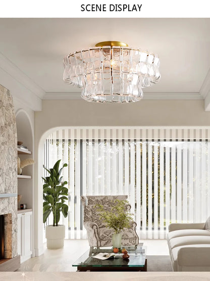 Glass Chandeliers Lights 2026 Classic Round Hanging Lamps for Ceiling Home Decoration Lighting Gold Lustres Lamparas De Teto
