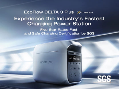 ECOFLOW Solar Generator DELTA 3 Plus with 45W Solar Panel, 1000W Solar Input, 1022Wh LiFePO4 Battery, Portable Power