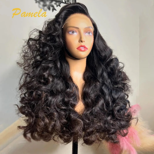 250% 300% High Density Loose Wave 13X6 Transparent Lace Front Glueless Wig Human Princess Hair PrePlucked Ready To Go For Women