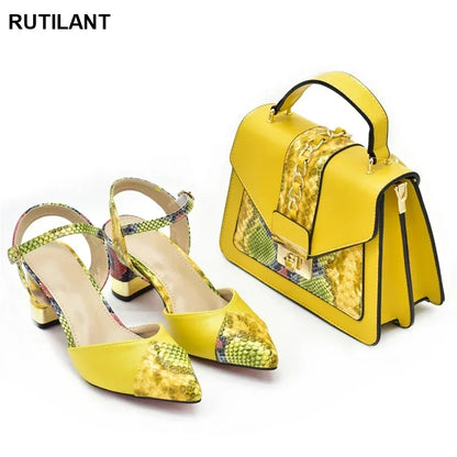 Leopard Shoes and Bag Set Wedding Pumps for Women Bride Shoes and Bag for Party Wedding Patent Leather Shoes for Women Sandals