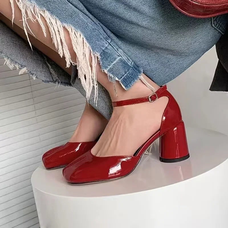 Luxury Design Fashion Split Toe Shoes 2025 High Quality Red Women Tabi Pumps Genuine Leather Low Heels High Heels