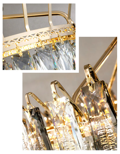 Clear Crystal Ceiling Chandeliers New LED Lights Luxury Rectangle Hanging Lamp Modern Home Decor Lustres for Dining Room Table