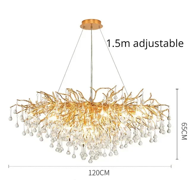 Rectangle Luxury Gold Crystal Chandelier For Dining Living Room Lobby Kitchen Table Modern Lurxy Gold Crystal Celling Chandelier