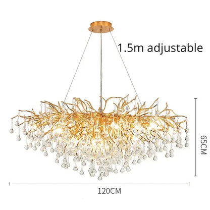 Rectangle Luxury Gold Crystal Chandelier For Dining Living Room Lobby Kitchen Table Modern Lurxy Gold Crystal Celling Chandelier