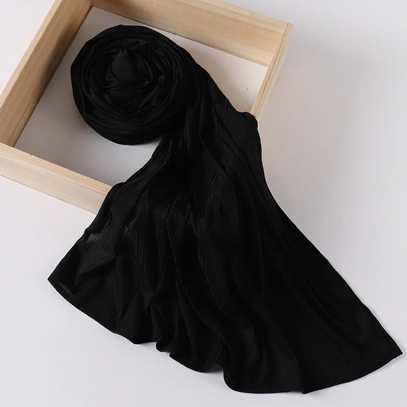 Ribbed Jersey Hijab Muslim Plain Scarf Crepe Hijab Scarf Soft Islamic Shawls Wraps Headband Voile Femme Musulman
