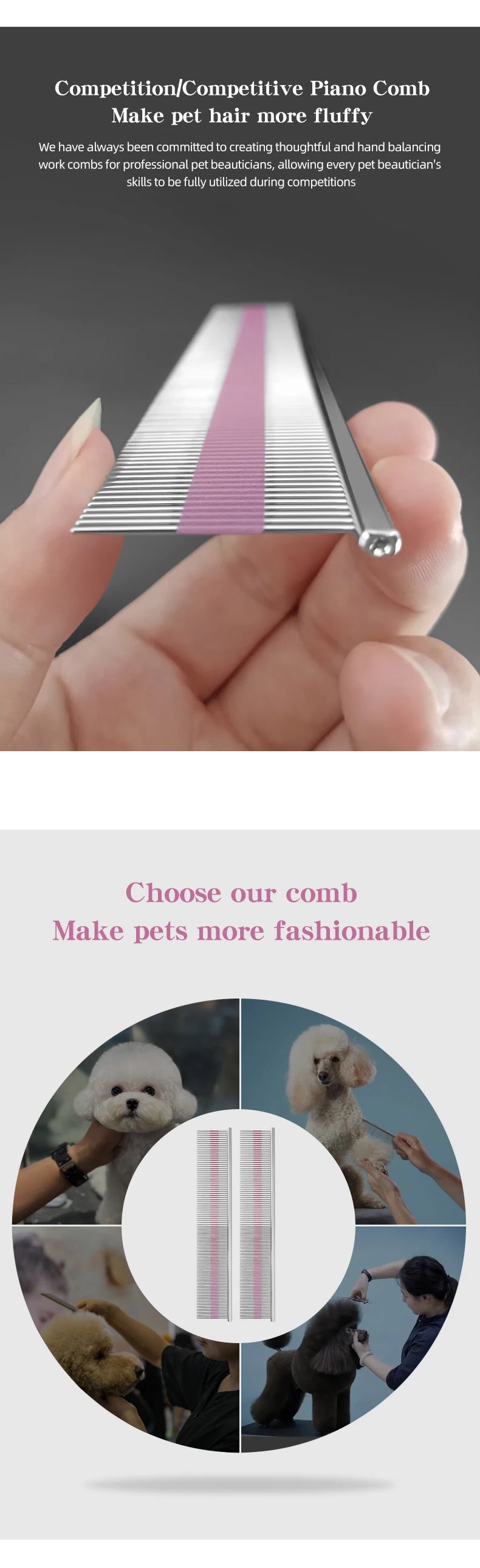 Professional Pet Grooming Magic Comb High End Car Painting Process Cat and Dog Comb Pet Shop Pet School