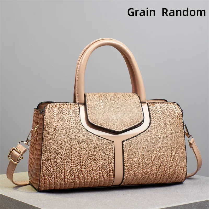 Fashionable Ladies Handbag Soft PU Leather Polyester Lining Zipper Closure Shoulder Bag Essential for Commuting Mothers Day Gift
