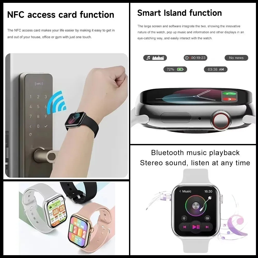 2026 Series 10 Watch 10 GPS Smart Watch Memory Music Video Bluetooth Call Heart Rate Waterproof NFC Smartwatch For Apple Android