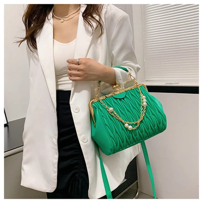 New Summer Women's Shoulder Bag Thick chain Handbag Sense of luxury Ladies Clouds Crossbody Messenger Bags Designer PU Women Bag