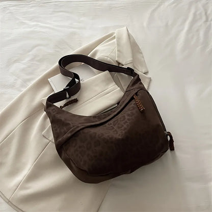 1pc Leopard Print Crossbody Bag for Women, Trendy Casual Shoulder Purse with Adjustable Strap, Fashionable Zipper Pocket Purse