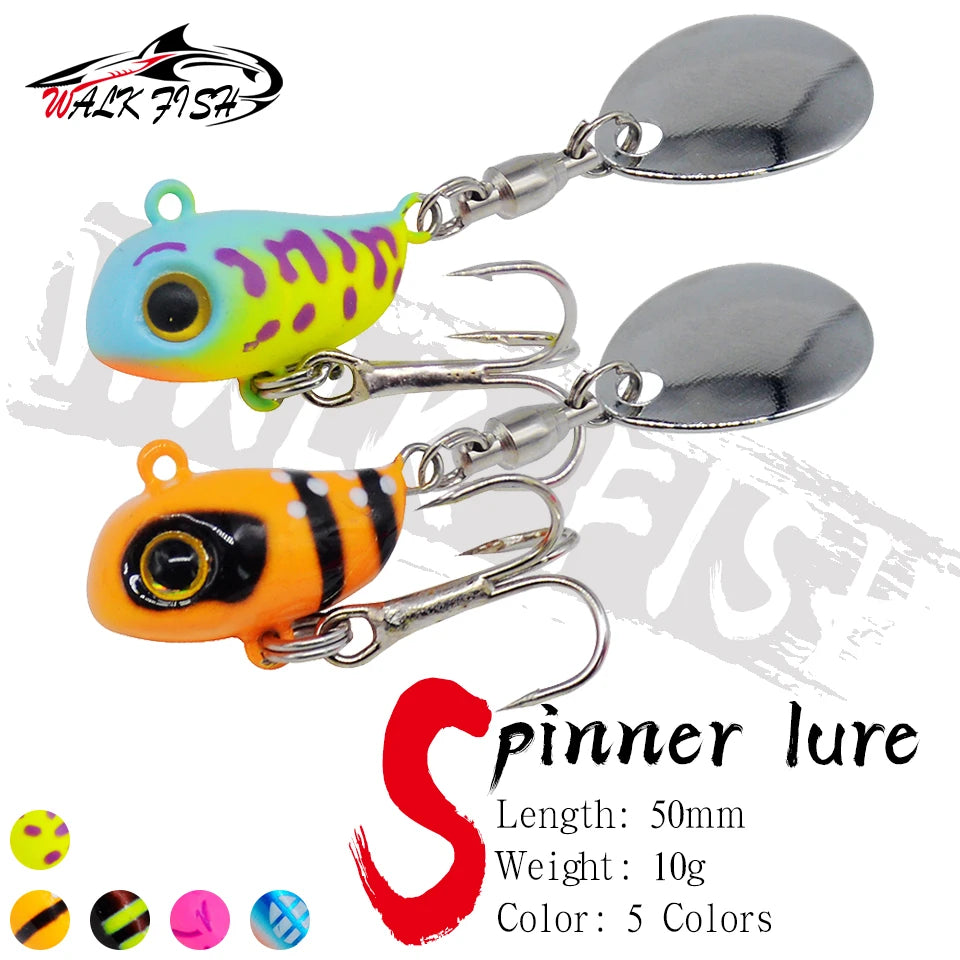 WALK FISH 10g VIB Spinning Tail-spinner Swimbait Fishing Lures Spinnerbait Metal Artificial Bait Carp Fishing Accessories