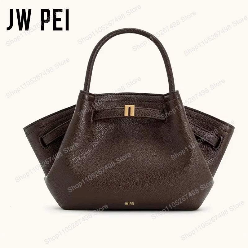 JW PEI Hana Quiet Luxury Trapeze Tote Bag Pebbled Vegan Leather Top-Handle Handbag Premium Women Shoulder Bag Fashion Messenger Purse 2026