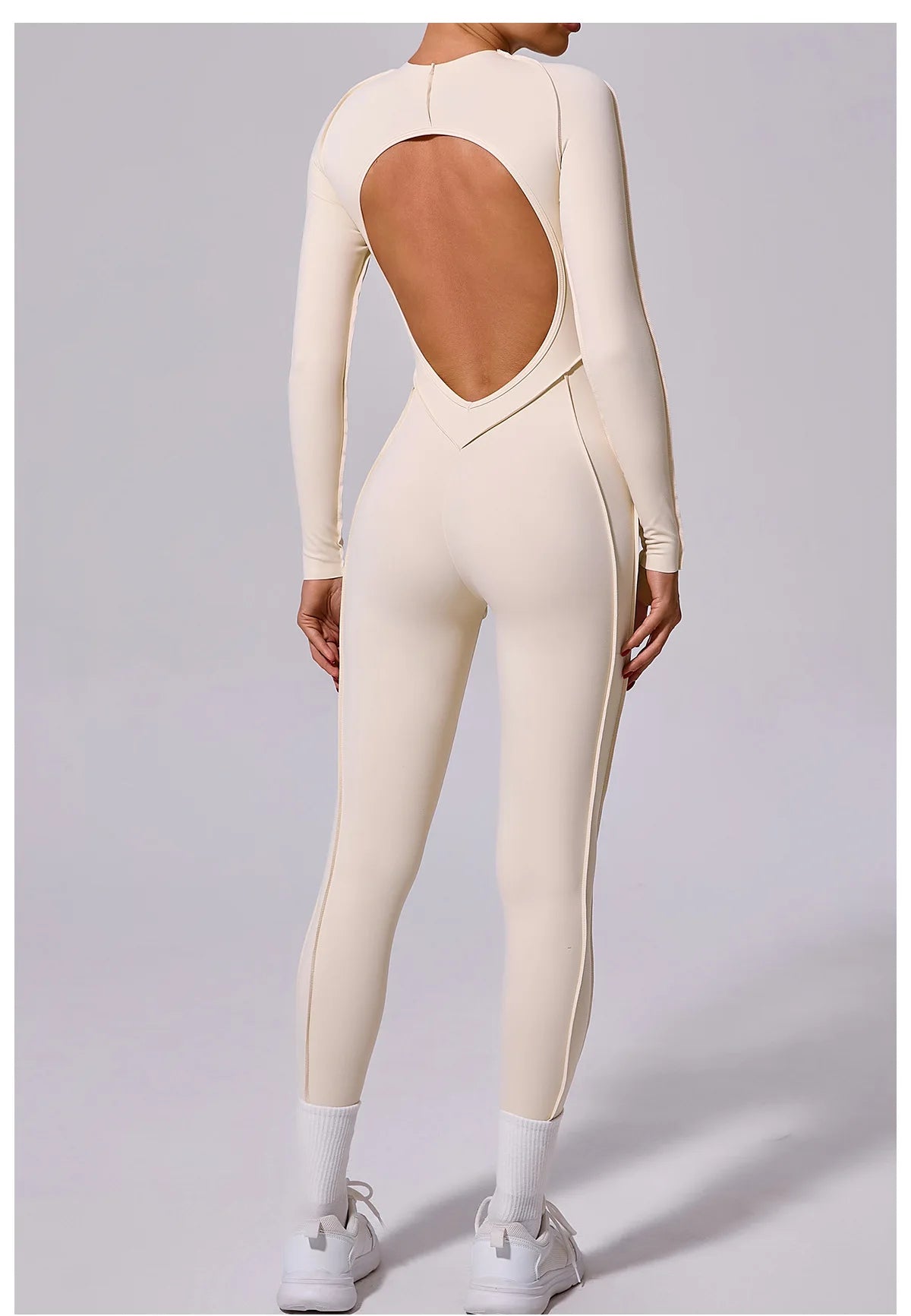 Women's Sports Jumpsuit Kit Yoga Fitness Bodysuit Hip-lifting Open Back Tight High Elasticity Outdoors Gym Workout Sexy Clothes