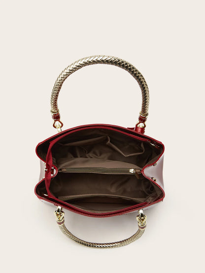 Faux Leather Handbags for Woman 2026 Luxury Bags Designers Evening Party Handbag Ladies Bag Wine Rose Red Navy Pink Beige Black