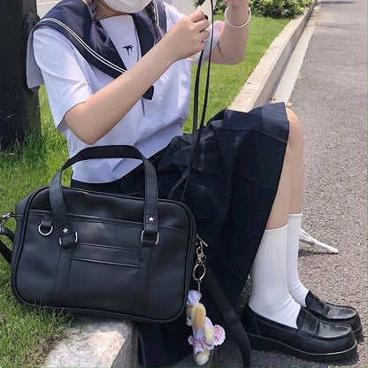 Japanese Style JK Bag Women High School Student Uniform Bag PU Leather Shoulder Bag Women Simple Handbags Crossbody Bags Itabag
