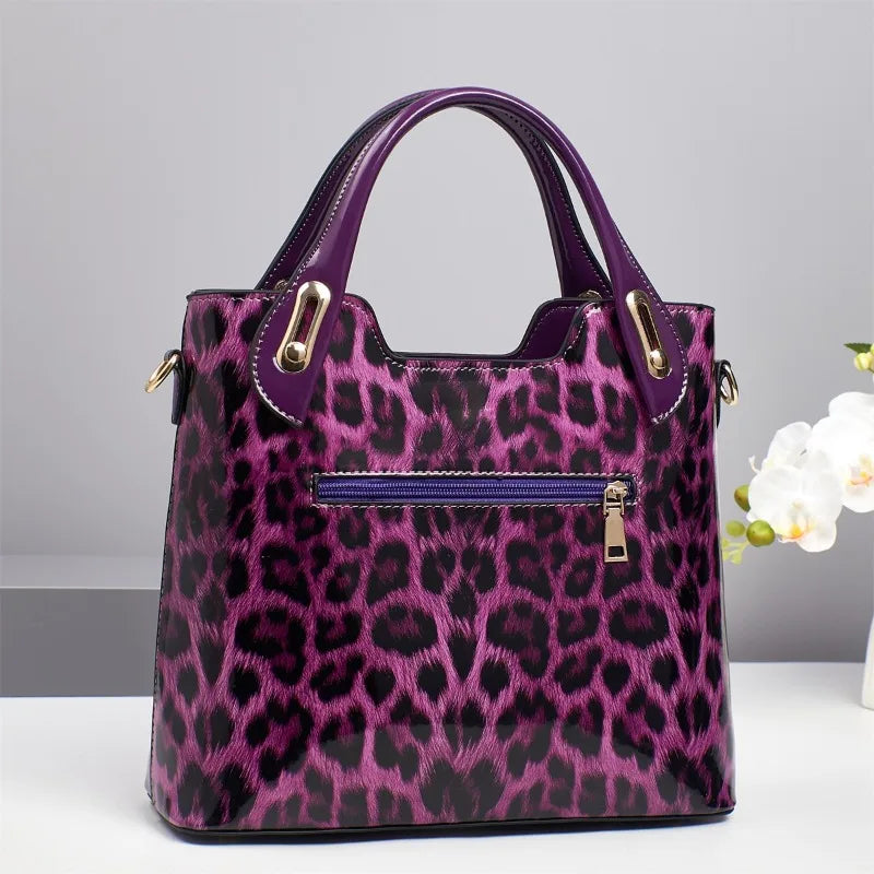 New Patent Leather Handbag Banquet Dress One-shoulder Cross-body Bags Large-capacity Female Daily Design Totes Shopping Bag