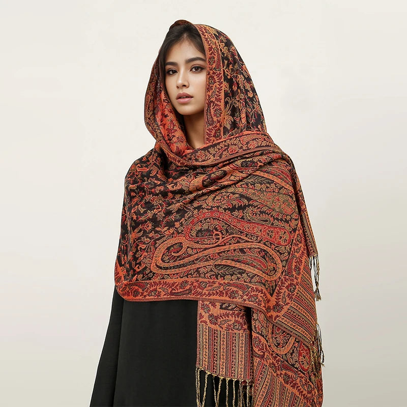 2024 Luxury Brand Cashmere Women Scarf Printed Winter Warm Shawl and Wraps Pashmina Bandana Long Jacquard Paisley Female Foulard