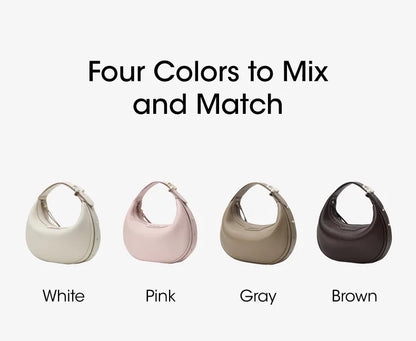 Amazing Song Original Design Half Moon Bag Small Top Grain Leather 2026 New Fashionable Women's Bags