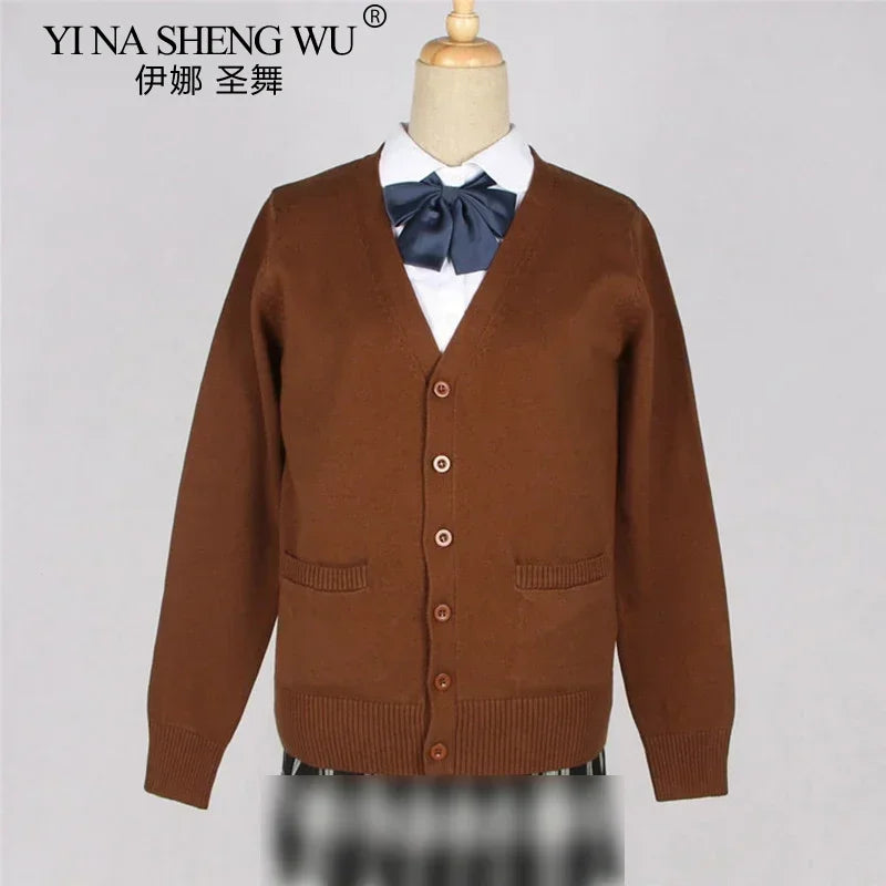 School JK Uniform Sweater Coat Anime Cosplay Costumes Cardigan Outerwear Sweater 16 Colour Long Sleeve Knitting Coat For Girls