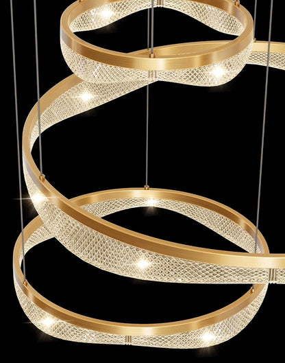 Modern ring stairs led lights pendant light lamps for living room led Chandeliers for dining room hanging light indoor lighting