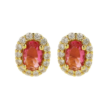 Colorful 12 Month Birthstone Rhinestone Stud Earrings For Women Crystal Ladies Fashion Weddings Banquet Jewelry Accessories