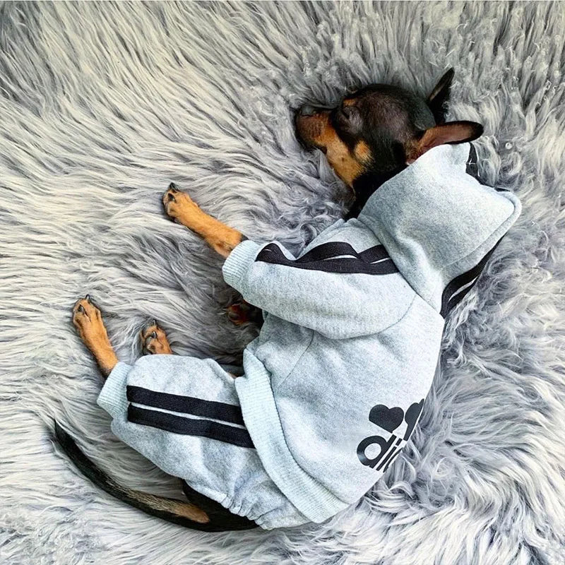 Four Legged Pet Dog Hoodie   Puppy Jumpsuit Letters Overalls for Small Medium Dogs Pomeranian Pajamas Winter Dog Jumpsuit