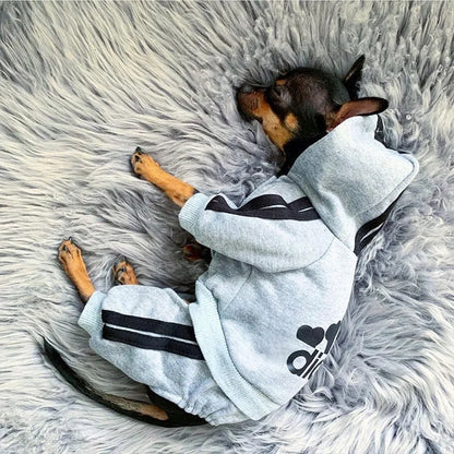 Four Legged Pet Dog Hoodie   Puppy Jumpsuit Letters Overalls for Small Medium Dogs Pomeranian Pajamas Winter Dog Jumpsuit