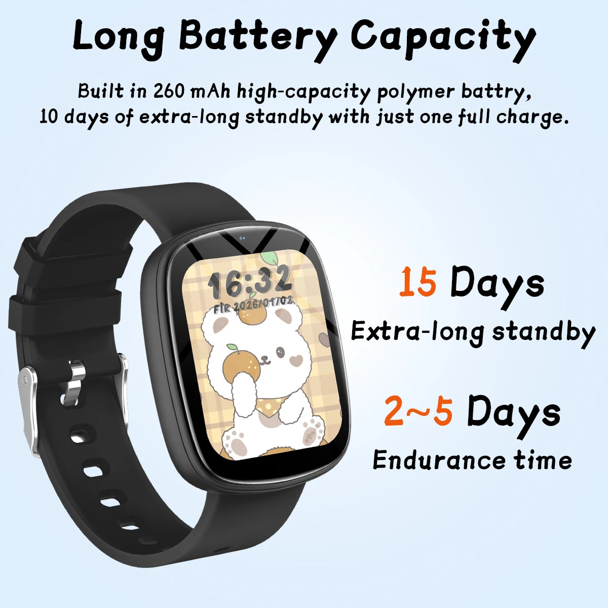 NEW Smart Watch for Children Touch Screen Camera Control 260mAh Long Battery Flashlight 22 Games Learn Partners Boys Girls Gifts