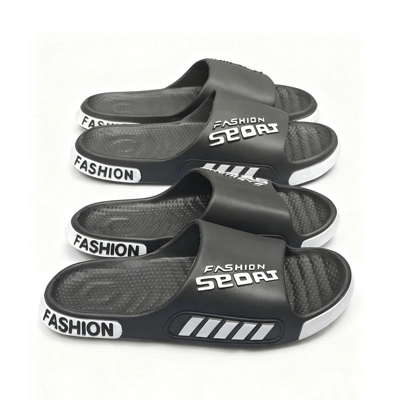 Big Size 36-47 Men Slippers Summer Flat Sole Home Slippers For Women Man Open Toe Trend Slides Couple Light Beach Shoes Sandals