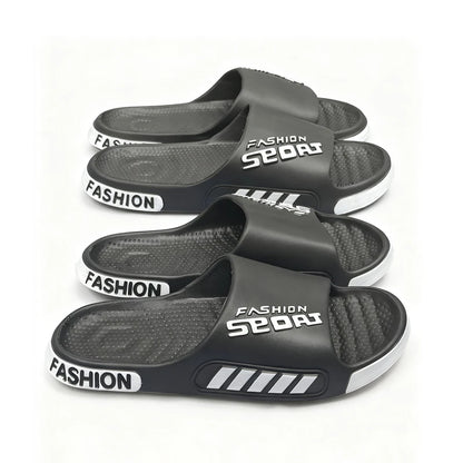 Big Size 36-47 Men Slippers Summer Flat Sole Home Slippers For Women Man Open Toe Trend Slides Couple Light Beach Shoes Sandals