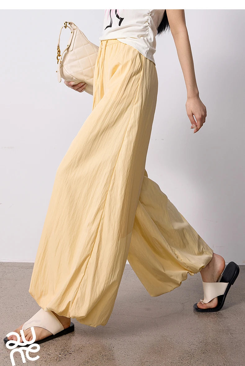 TOYOUTH Women's Wrinkle-Resistant Wide Leg Pants 2026 Summer New Straight Cut Bud Trousers, Travel Friendly