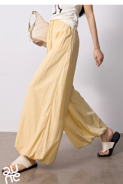 TOYOUTH Women's Wrinkle-Resistant Wide Leg Pants 2026 Summer New Straight Cut Bud Trousers, Travel Friendly
